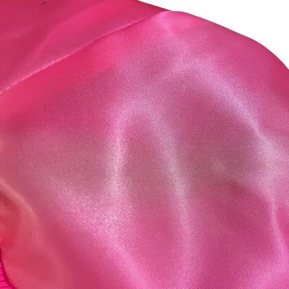 Vintage West Ark Pink Satin Bomber Jacket Women's XL Made in USA Used - Picture 10 of 16